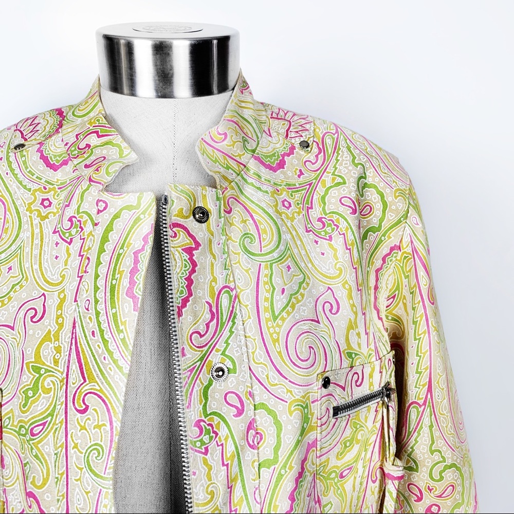 Carlisle paisley print suede jacket